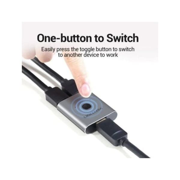 HDMI-adapter - Vention - To-vejs switch - 4K HD - Grå - Til bærbar computer og projektor