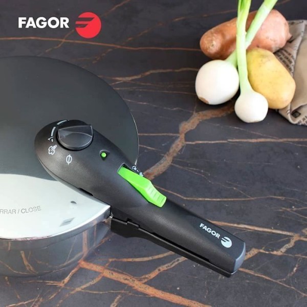 6 liters trykkoger, induktion, 18/10 rustfrit stål, 2 trykniveauer FAGOR Rapid Xpress 6 Silver 800062