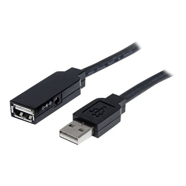 Aktivt USB 2.0 forlængerkabel 20 m - STARTECH.COM - USB2AAEXT20M - Sort - Afskærmet - USB kabel forlænger