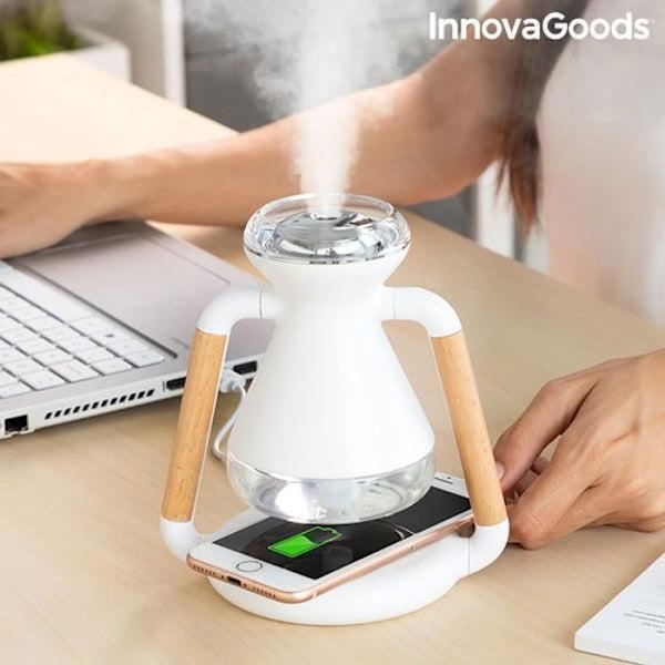 Misvolt InnovaGoods 3-i-1 Aroma Diffuser og trådløs oplader luftfugter - Sort Svart