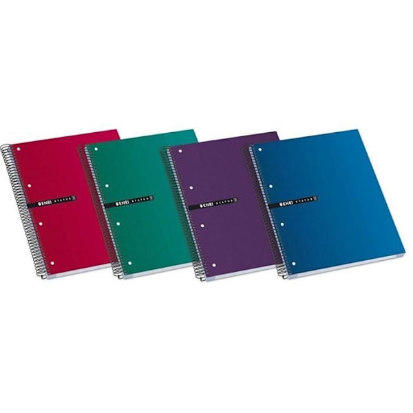 Enri Notebook - 100435671 - Multicolor A4 Notebook 160 paneler (5 enheder)