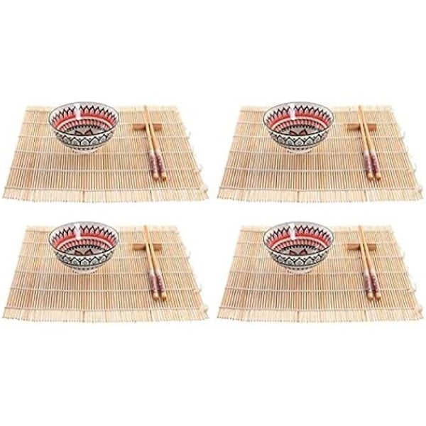 Sushiset - DKD Heminredning - Flerfärgad - Bambu och stengods - Mått 33x64,5x32,5 cm - Rektangulär mångfärgad