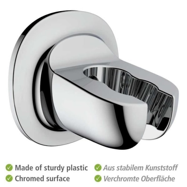 Support douche uden boring - Wenko - Libertà - Plastik - Sølv - Selvklæbende fastgørelse Silver