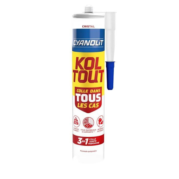 Kiinnitys- ja tiivistysliima - CYANOLIT - Kristalli - 290 ml - Läpinäkyvä - Kestävä ja joustava