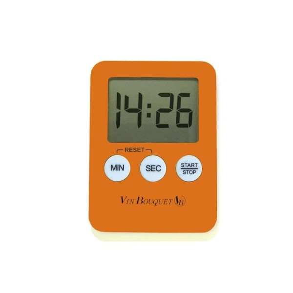 Køkken timer - VinBouquet - Orange - Magnetisk - Digital skærm - Kompakt Orange