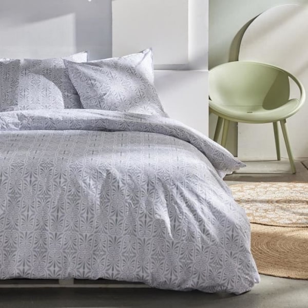 Duvetset - IDAG - Sunshine 17.1 - 240x260cm - 2 personer - Mönstrad - 57 trådar bomull Vit