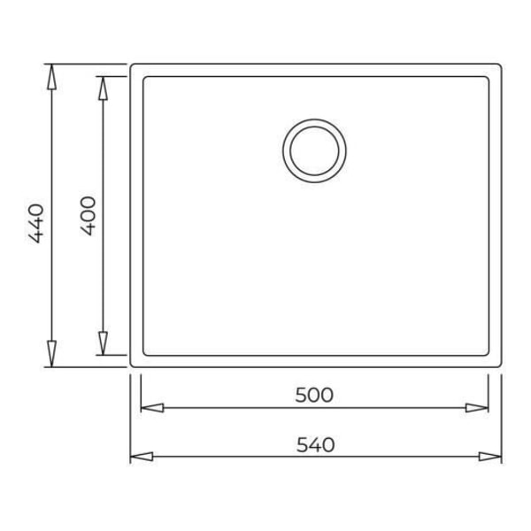 Vask - TEKA - Square 50x40 - Tegranite - Sort - Underbygget Svart