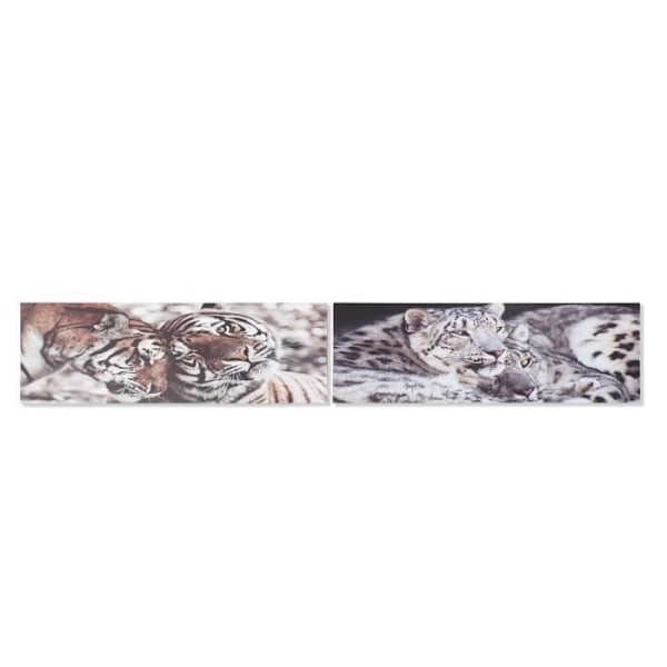 Ramme DKD Home Decor Pin Tiger Stof (2 stk) (135 x 2.5 x 45 cm)