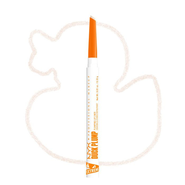 NYX Professional Makeup Duck Plump Pehmeä Huultenrajauskynä, huulipuna, jopa 10h kesto, mattapinta, Ducking Clear