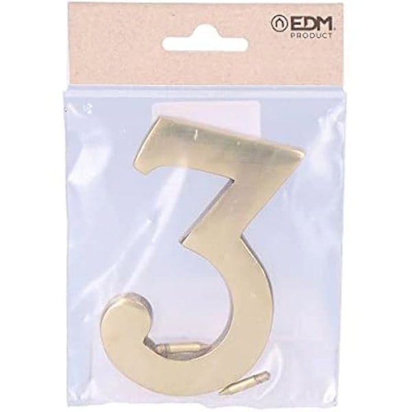 EDM numero 3 kiillotettua messinkiä 10 cm näkymätön kiinnitysmerkki Urgammalt guld