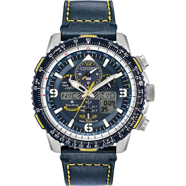 Citizen herrklocka - JY8078-01L i blått läder - Eco-Drive - 20 Atm Blå