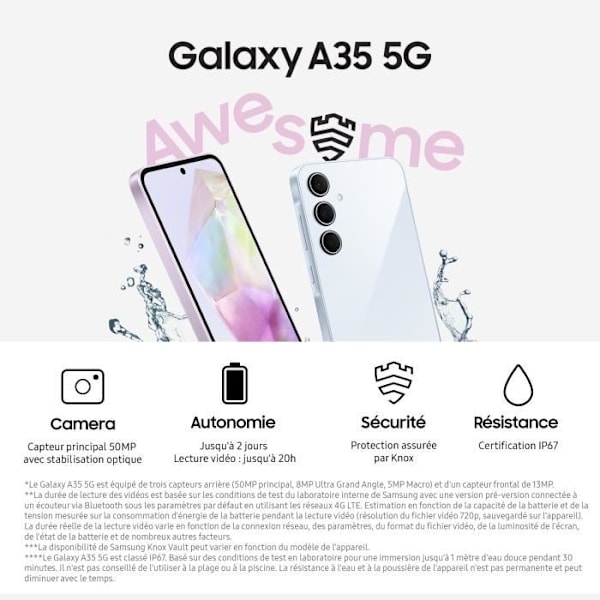 Samsung Galaxy A35 Smartphone 256 GB 5G Midnattsblå Midnattsblå