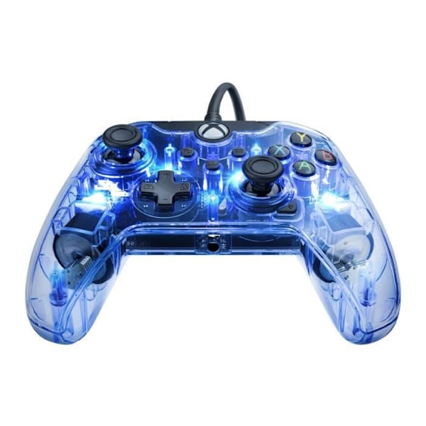 Peliohjain - Xbox Series X|S, Xbox One ja PC - LED Afterglow - Langallinen - PDP - Läpinäkyvä Transparent