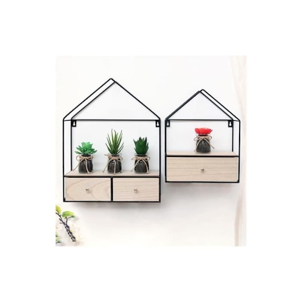Laatikko - BIGBUY HOME - 112000 - Metalli - Musta ja Luonnollinen - 1 Laatiko Svart, naturlig