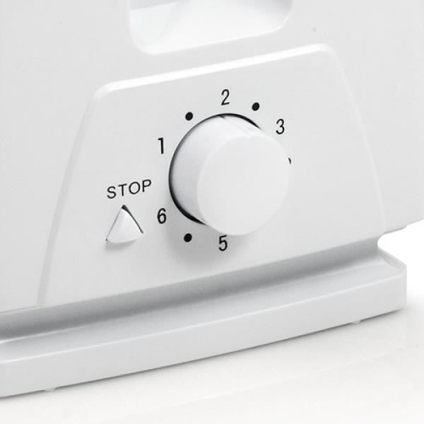 TRISTAR BR1009 sähköinen leivänpaahdin - 750 W - 1 viipale - 6 säädettävää asentoa - Valkoinen