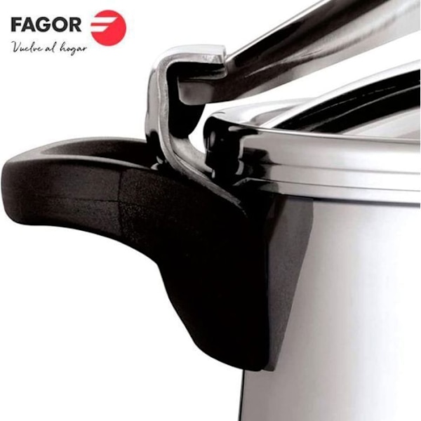 Autokogler med stropper 10 L, Induktion, Rustfrit Stål 18/10, 3 Sikkerhedssystemer FAGOR Clásica Bombe 10 Sølv 800123