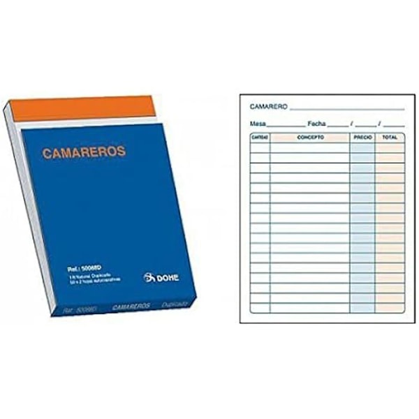 Notesbog til servere - DOHE - S8404155 - Flerfarvet - 3x18,5x26 cm