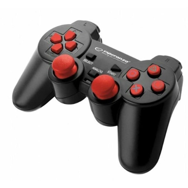 Esperanza Corsair Controller Peliohjain PS2/PS3/PC/PC:llä, jossa on värinä, joystick, Plug and Play, punainen - EGG106R -