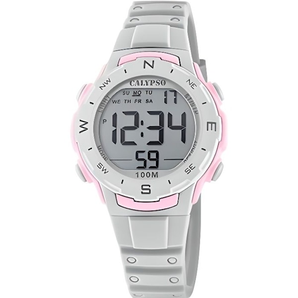Barnklocka - CALYPSO - Calypso grå/rosa - Analog - 34mm - Unisex Grå, rosa