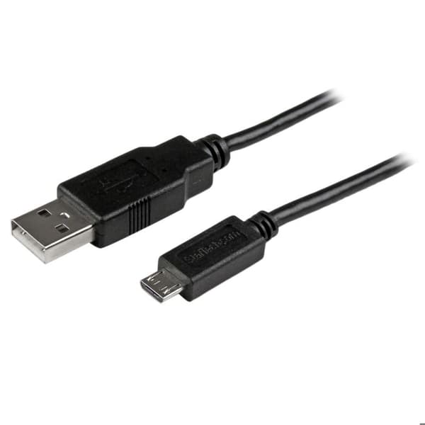 Opladnings-/synkroniseringskabel USB A til Micro B slim 1 m - Opladnings-/synkroniseringskabel USB A til Micro B slim 1 m - USBAUB1MBK