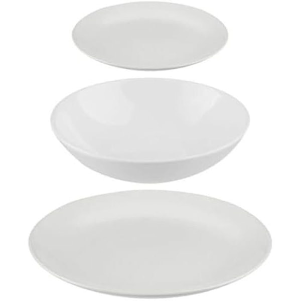 Tallerkener - SECRET DE GOURMET - Bordservice - Sæt med 18 - Keramik - Hvid Tranbär