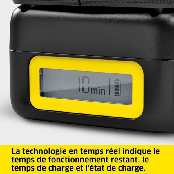 Batteri KARCHER POWER 36V / 2,5 Ah med LCD-skærm og hurtigoplader gult och svart