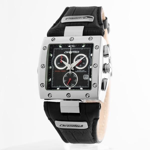 Chronotech Herrklocka CT7686L-01 - Kvarts - Alfanumerisk - Vuxen - Svart - Läder - Herr - Chronotech