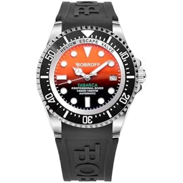 Diver Professional automatisk herrdykarklocka - Bobroff - BF0004-BFSTN - Orange - 42mm - Heliumventil Orange
