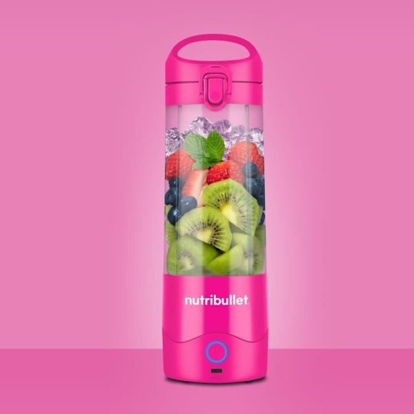 Blender portabel - NUTRIBULLET - NBP003BP - 100 W - Kopp 475 ml - Utan BPA - Rosa Rosa