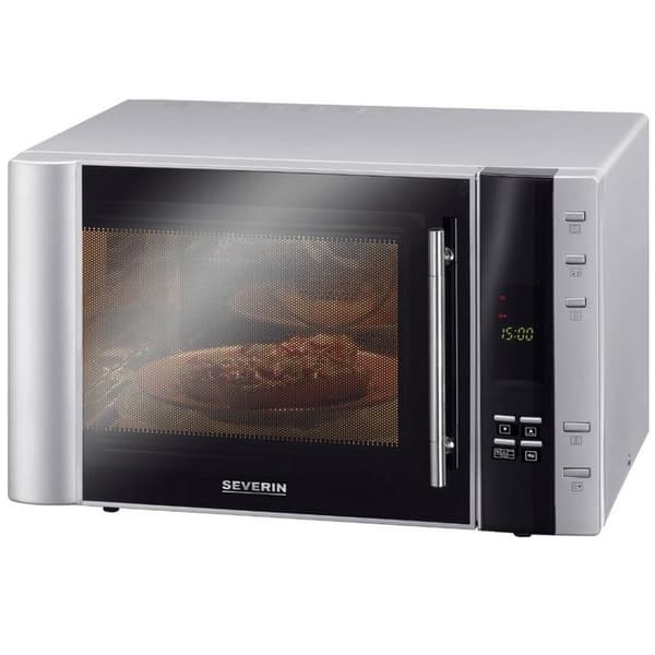 Mikroovn med grill og varmluft 3-i-1 - SEVERIN - 2 varmeelementer, 10 programmer, 900W, 30L - MW 7775 Sølv
