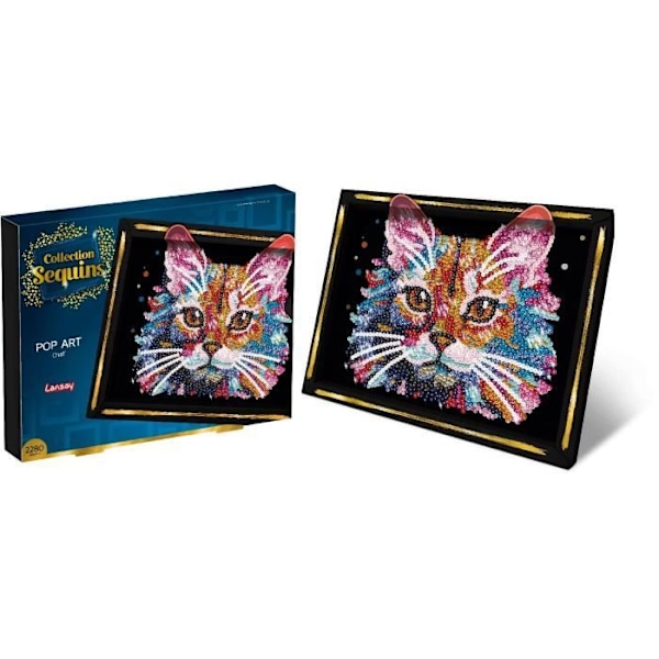 Luova harrastussarja - LANSAY - Sequin-kokoelma - Pop art kissa - Alkaen 14 vuotta
