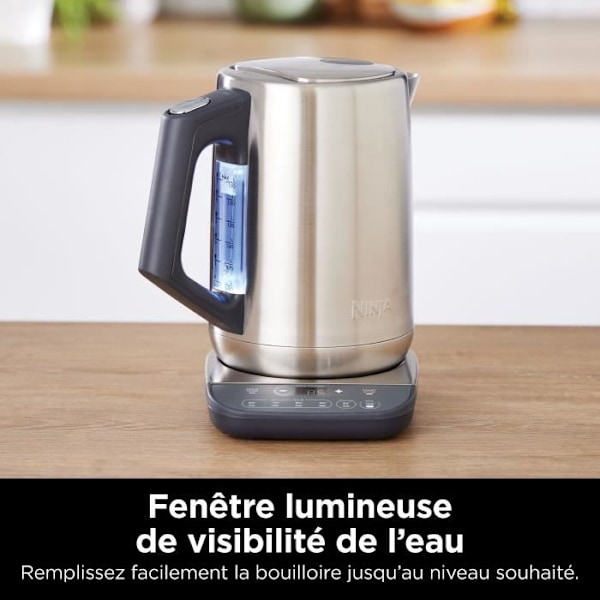 Vattenkokare - NINJA - KT201EU - 3000 W - 1,7 L - Justerbar temperatur - Rostfritt stål Rostfritt stål