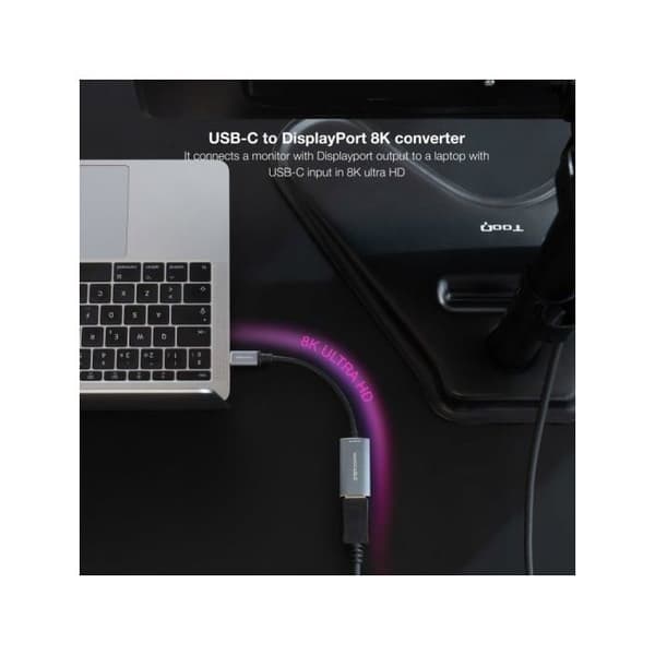 USB Type-C - NANOCABLE - 10.16.4104-G - 0,15 m - DisplayPort - Alumiini