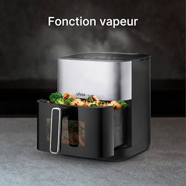 Varmluftfriture - UFESA - Phoenix - 6 L - 1800 W - 10 forprogrammerede programmer Sort og Inox