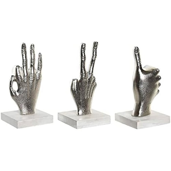 Koristeellinen hahmo - DKD HOME DECOR - DKD Home Decor -hahmo - Alumiini - 3 kpl - 10x10x20 cm Silver, Vit.