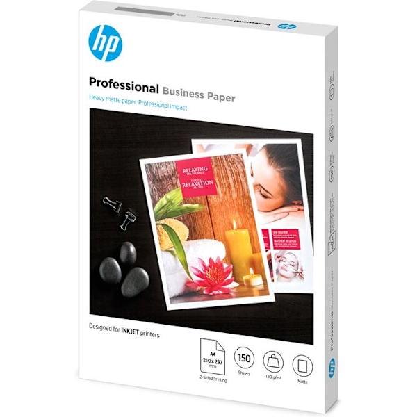 Papir - HP - Prof Matte IJ A4 - 180g - 150sh - FSC - Sort