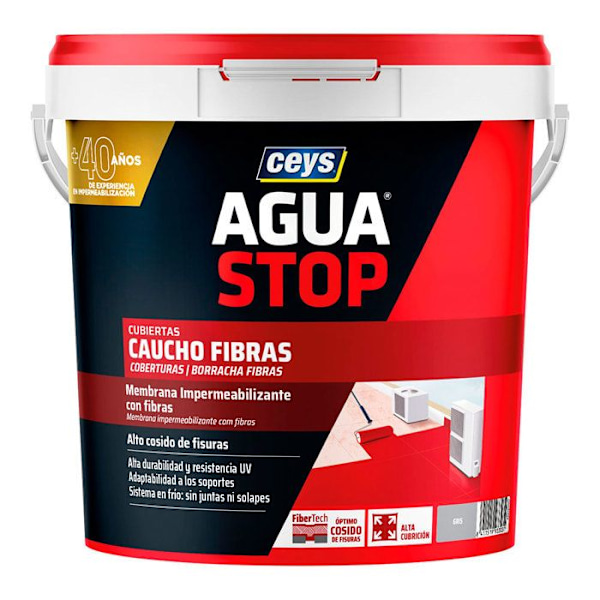 Vandtætte gummifibre - Aguastop - 5kg - Grå - Forstærket vandtætning Grå