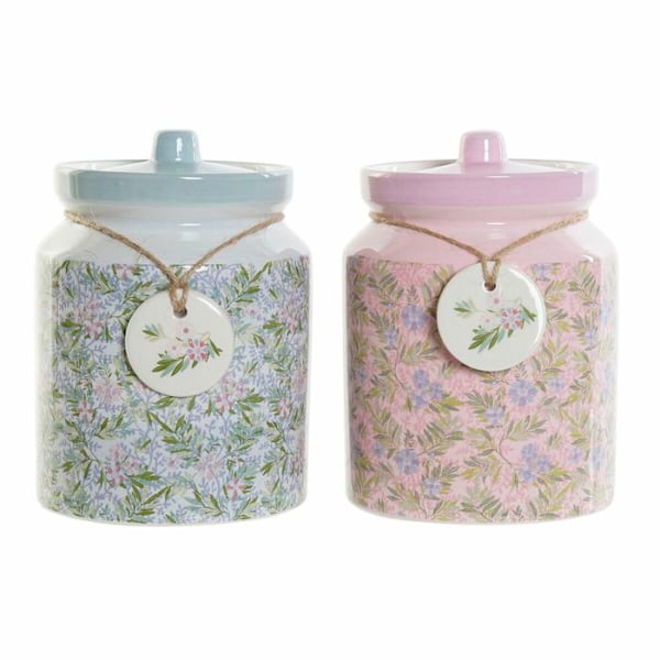 Bocal blomster DKD Home Decor (x2) grön