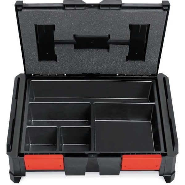 Lisäosa - TOOD - 5 kiinteää lokeroa - Ammattimainen kotelo - Pinottava - 40x30x7 cm svart