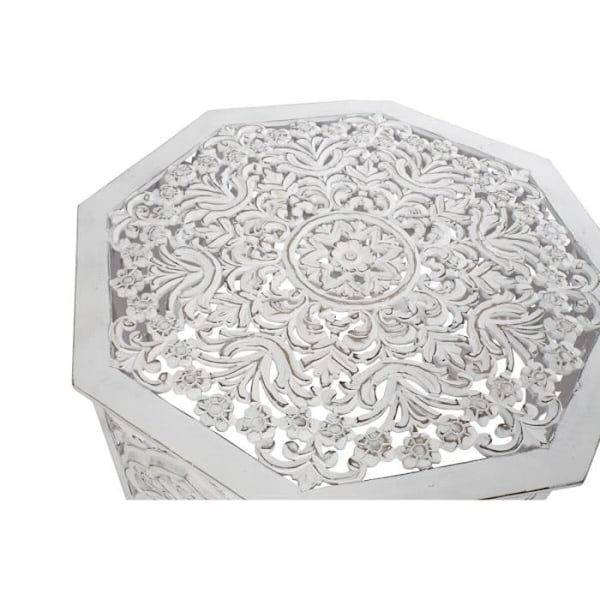 Soffbord - Vintage - MDF trä - 84 x 84 x 46 cm - Vit