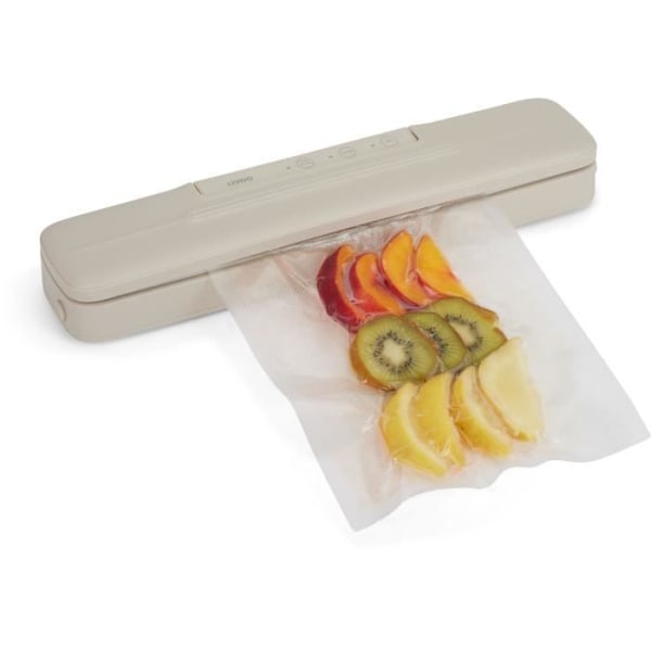 Vakuumförpackningsmaskin - LIVOO - DOM503C - 80W - 2 funktioner - Filmrulle 28 cm x 3 m ingår - Skärcutter Grädde