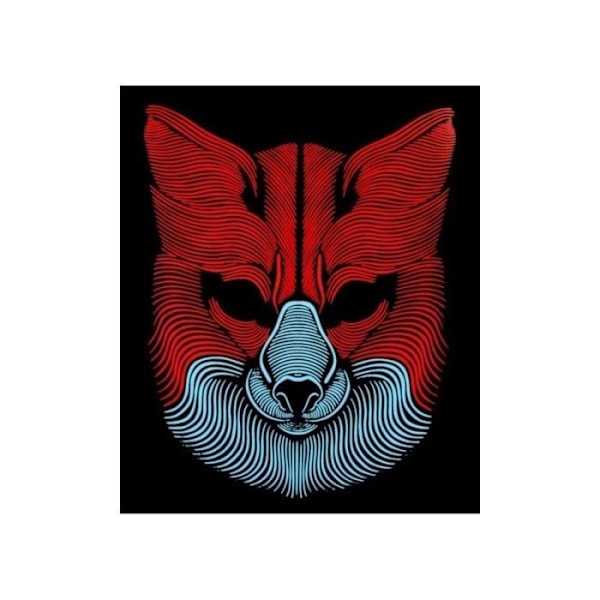 Led Wolf Mask - ATOSA - Asusteet - Musta - Mixed - Sininen - Punainen Blå röd