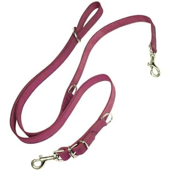 Multiposition läder nubuck - GLORIA - Rosa - Solid och hållbar - Mjuk vid beröring - Kromade karbinhakar Rosa