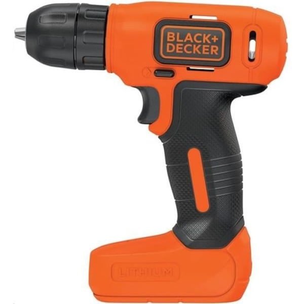 BLACK+DECKER BDCD8-QW trådløs skruetrækker - 7,2V - 1 Li-ion batteri - USB oplader inkluderet Orange og sort