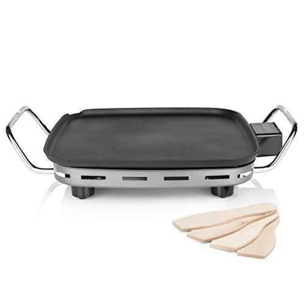 Plancha Chef Mini Classic sort - Prinsesse - 28 x 28 cm - 4 personer - 1.900 W - Støbt aluminium Sort