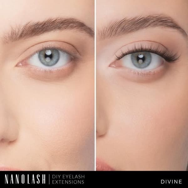 Falske vipper - Nanolash - DIVINE - 36 klumper - Sort - Til selvpåføring Sort