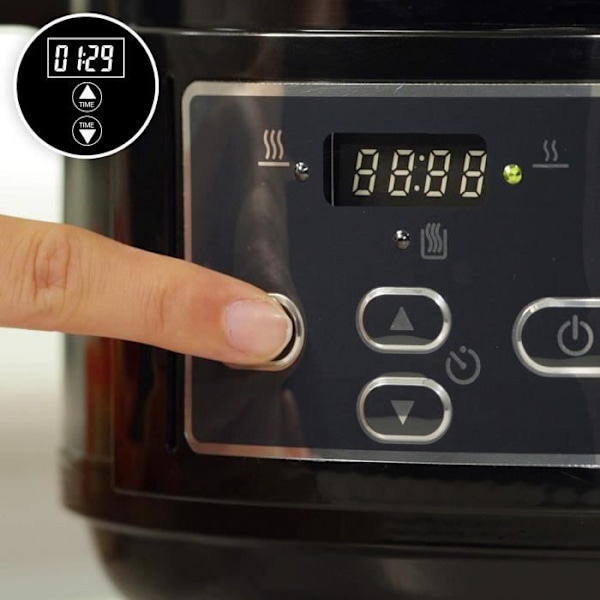 Mijoteuse - Crockpot - CSC052X - 4,7L - 220W - Programmer op til 20 timer Svart