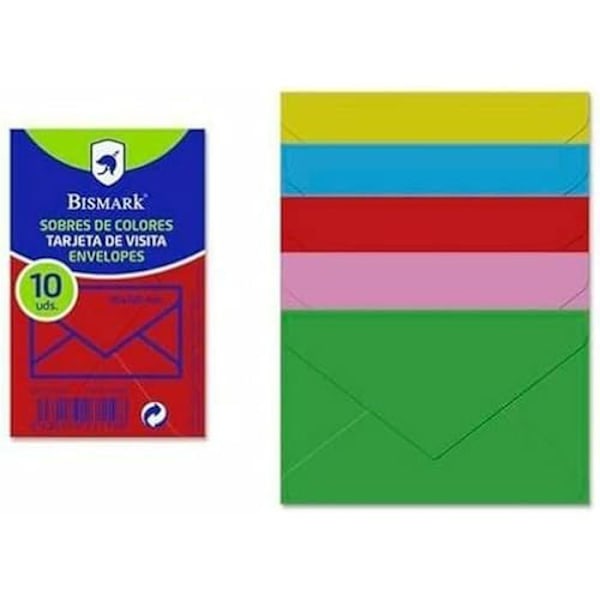 Kuvert - BISMARK - Set om 20 - Flerfärgat papper - 7,6 x 12 cm - Blandat mångfärgad