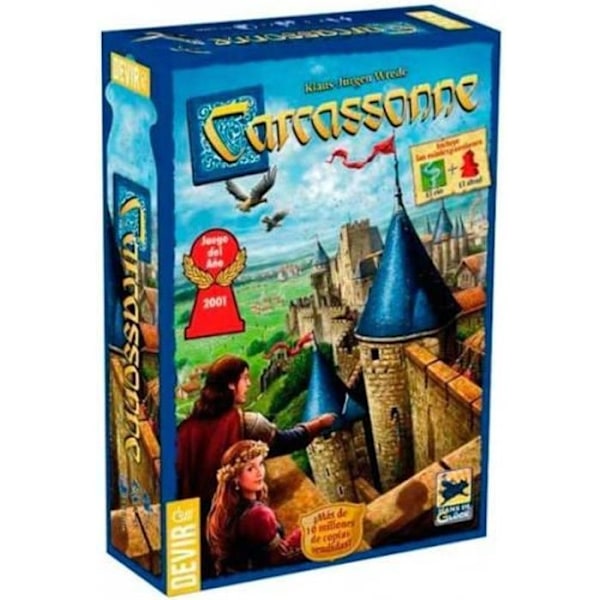 Brädspel - Carcassonne - DEVIR - Mixed - 2 spelare eller fler - Blå - 35 min Flerfärgad