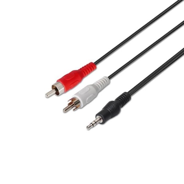 Nanokabel 10.24.0305 lydkabel - 3,5 mm han - 2 x RCA han - 5 m - Sort